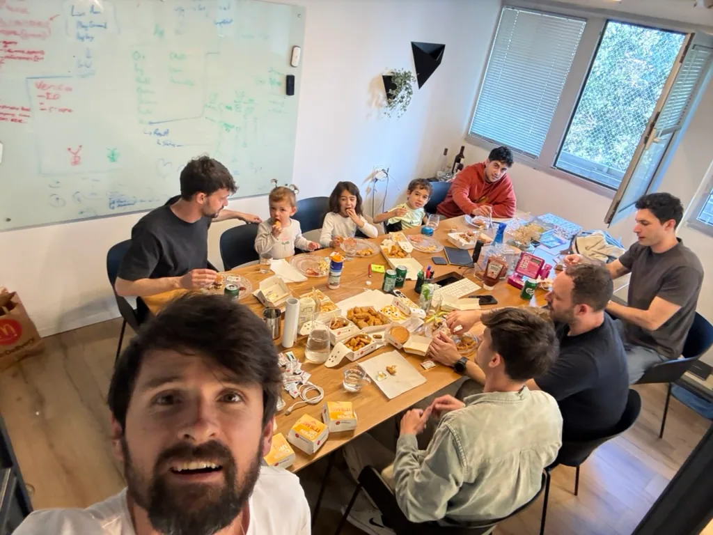 Lunch at the office, families included