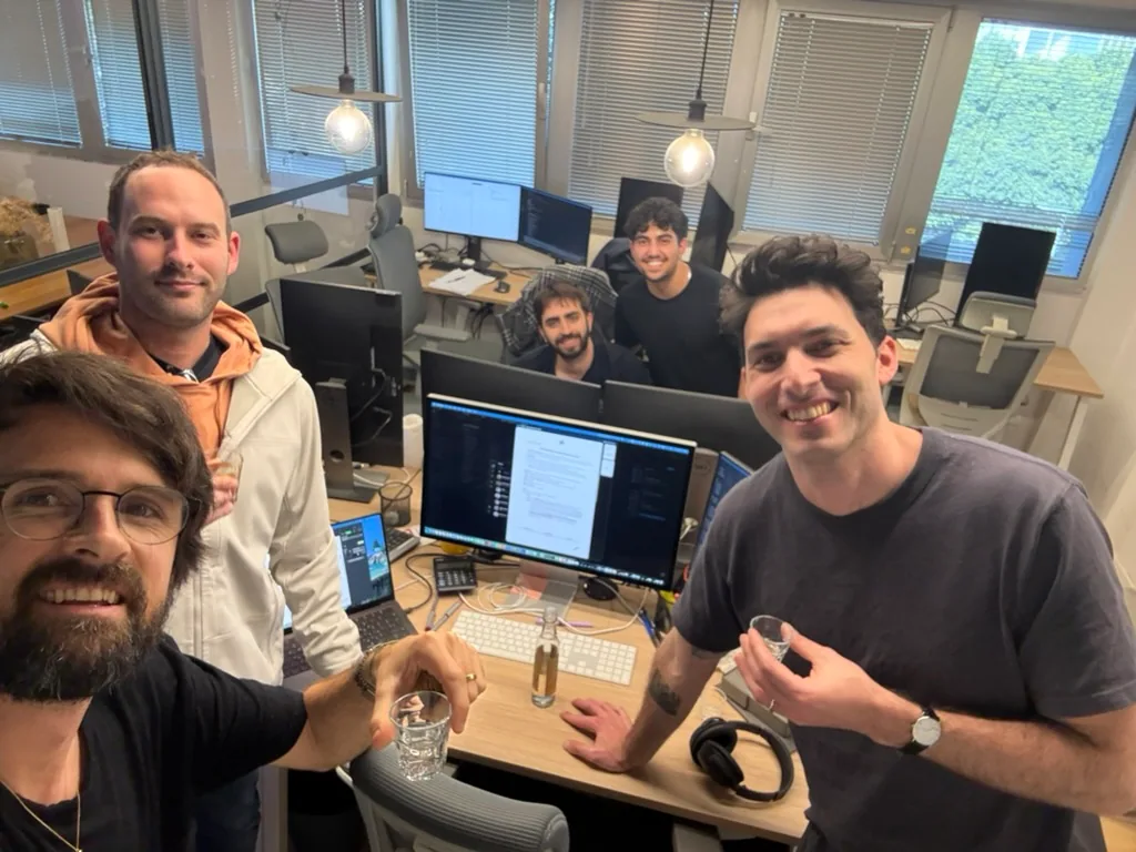 The team at work in the office