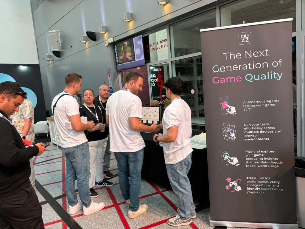 The DUZZ booth at a gaming conference