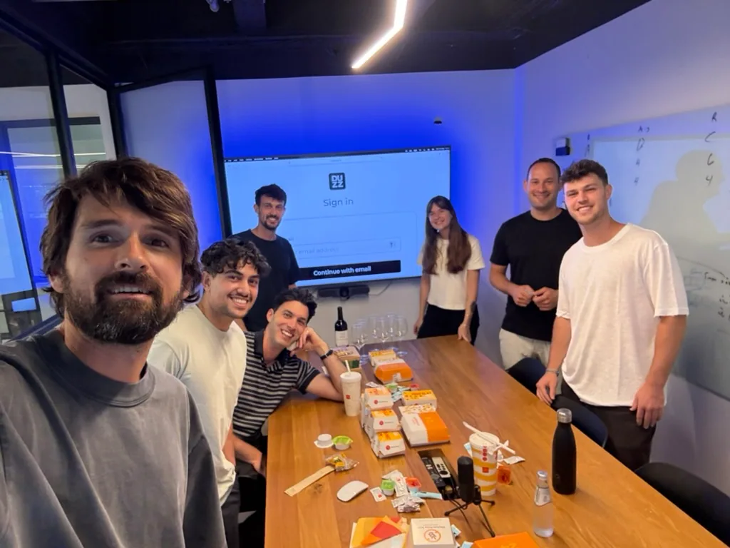 The DUZZ team together at the office
