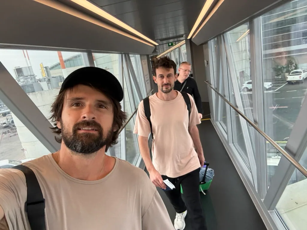 Boarding a flight together